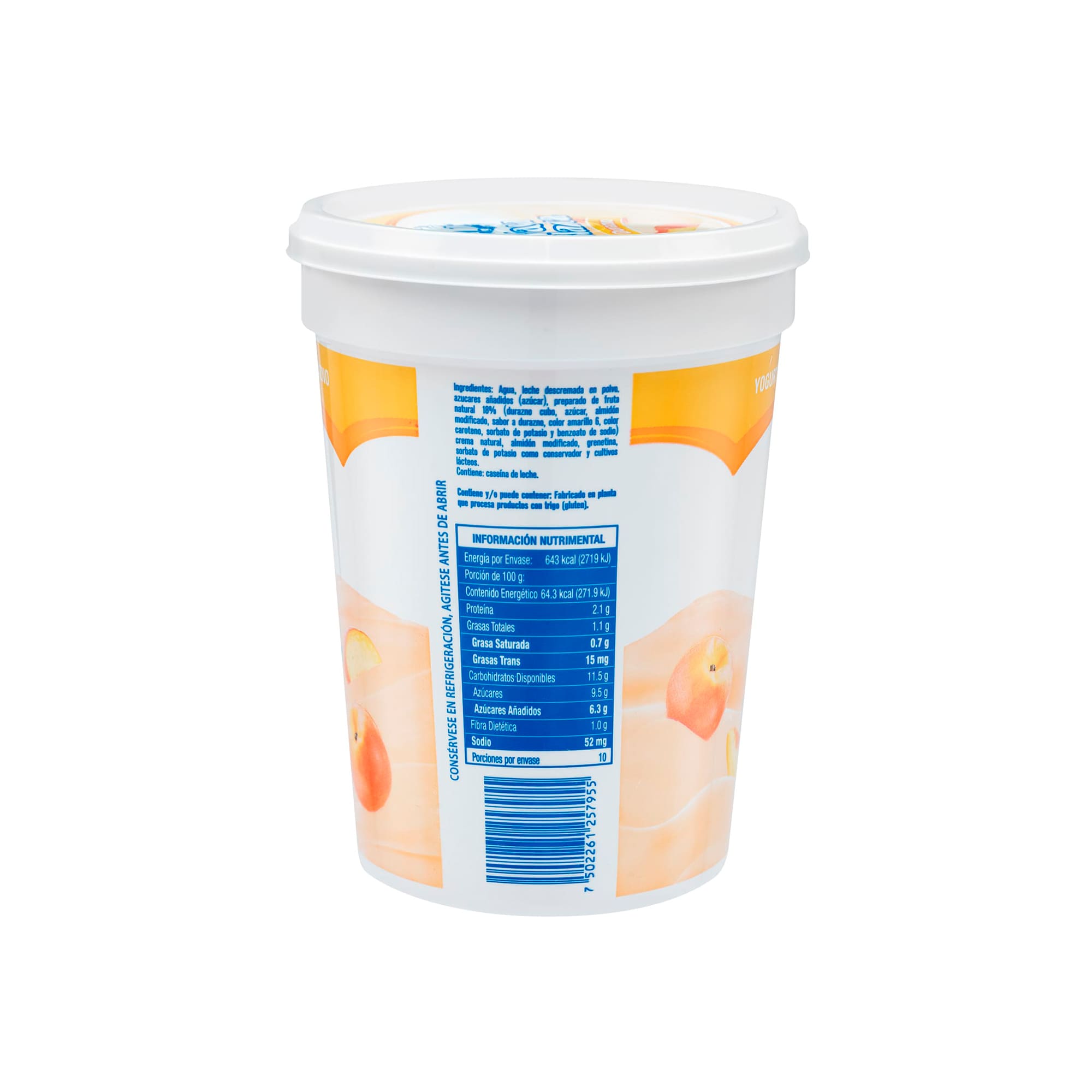 Yogurt con fruta de durazno (1kg) Vaca Blanca - Image 3