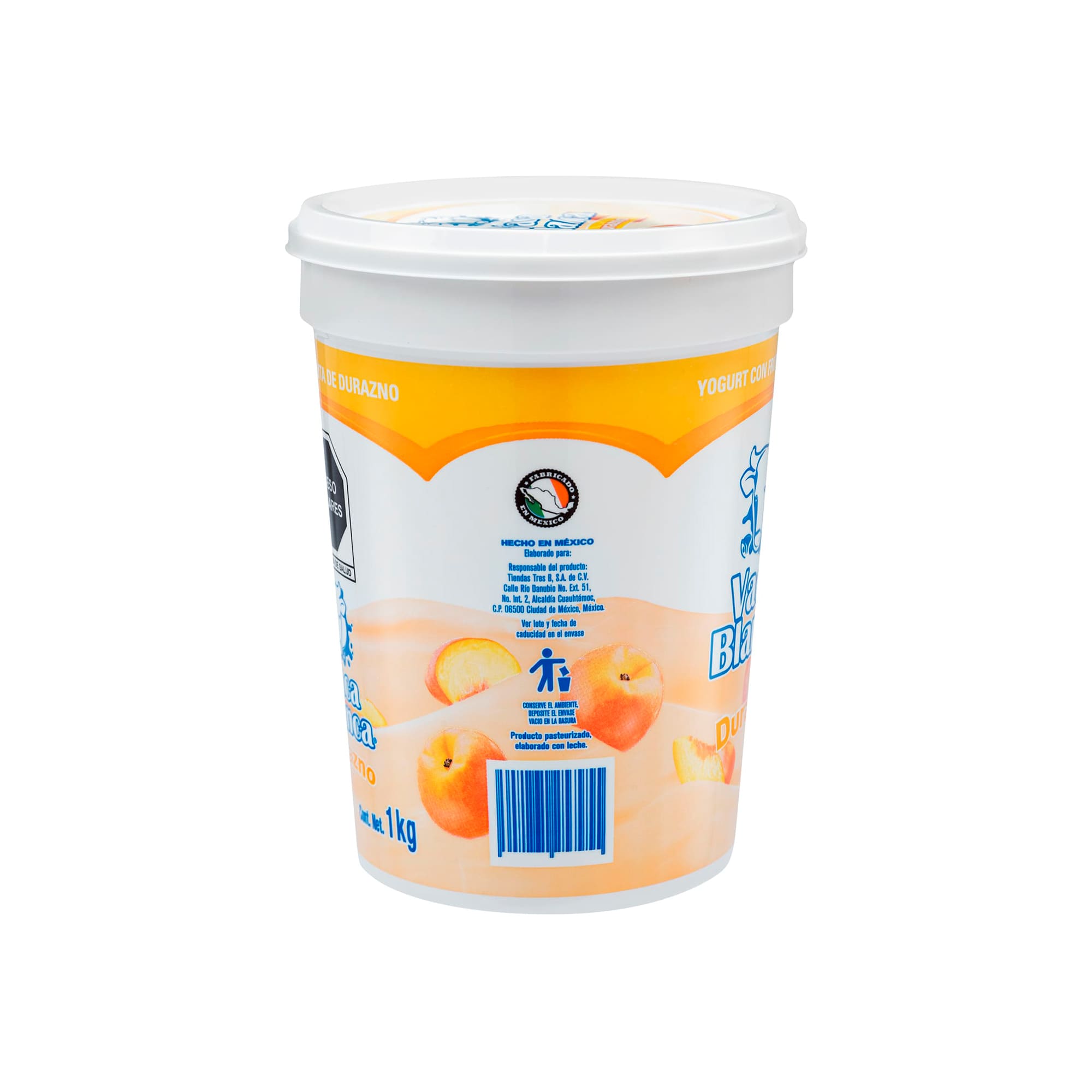 Yogurt con fruta de durazno (1kg) Vaca Blanca - Image 2