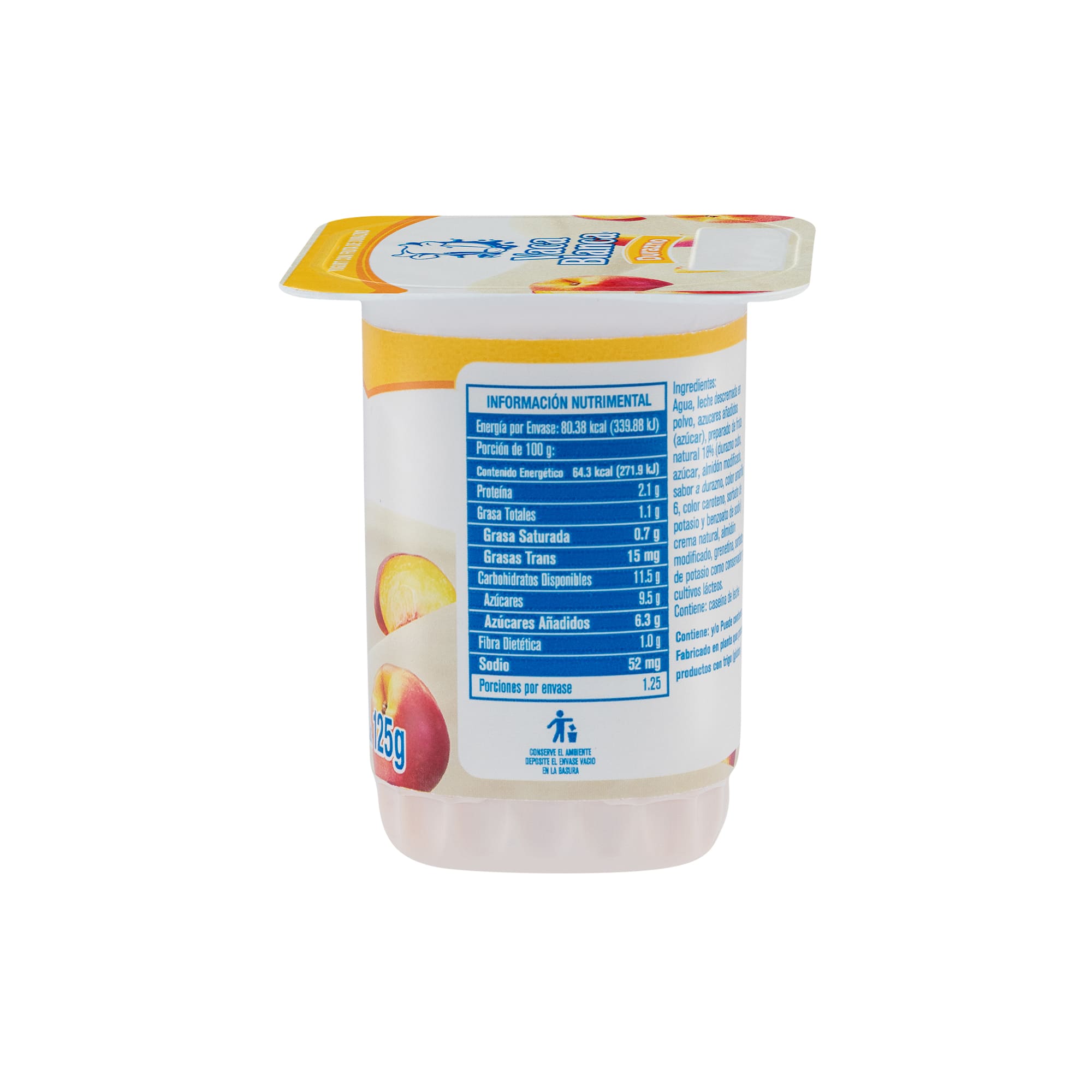 Yogurt con fruta de durazno 125g - Image 4