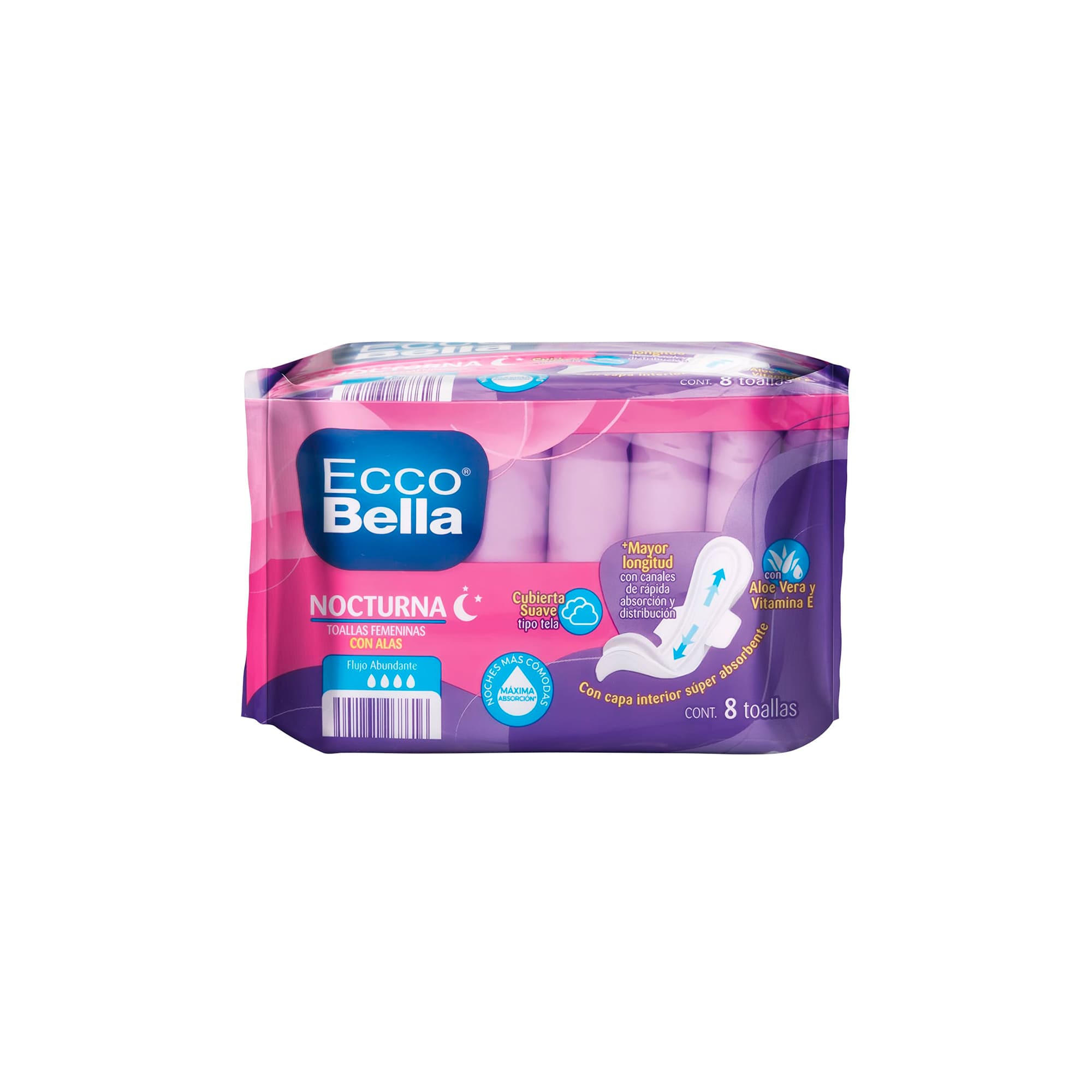 Toallas femeninas nocturnas con alas Eccobella