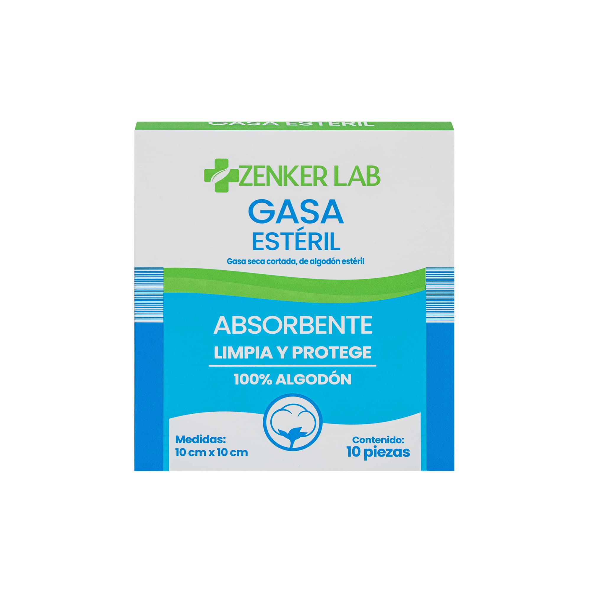 Gasa Esteril 10x10cm 10pz ZenkerLab