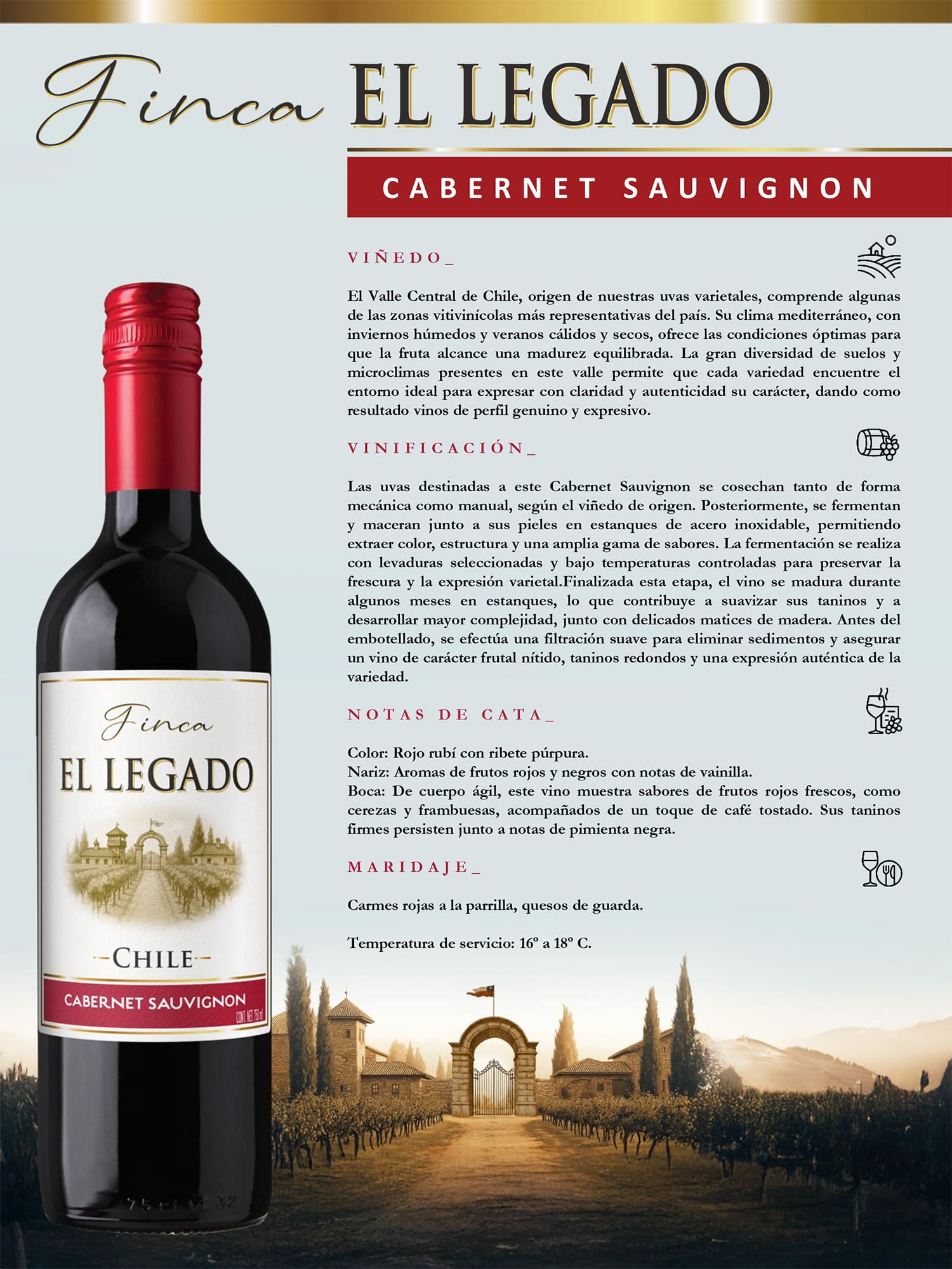 Vino Tinto Cabernet Finca El Legado - Image 3