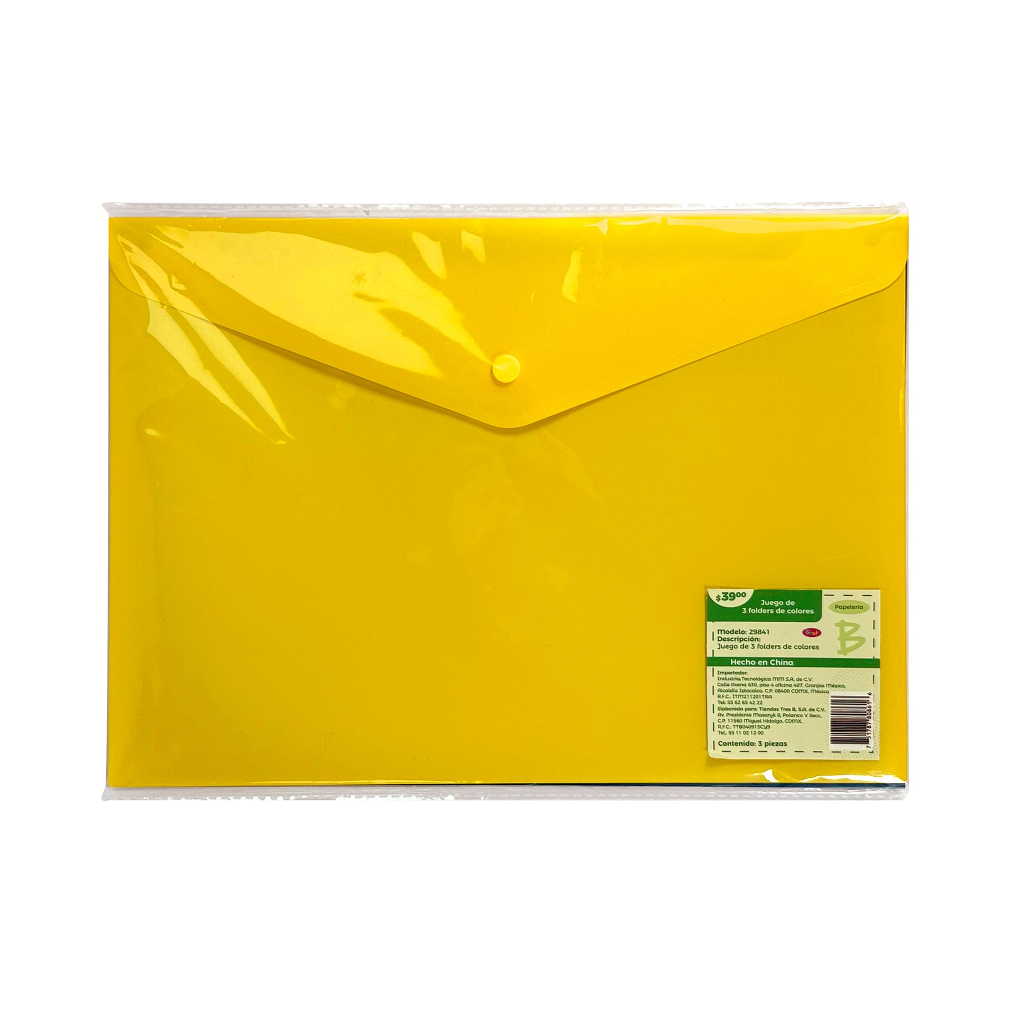 Folders 3 pzas Blist