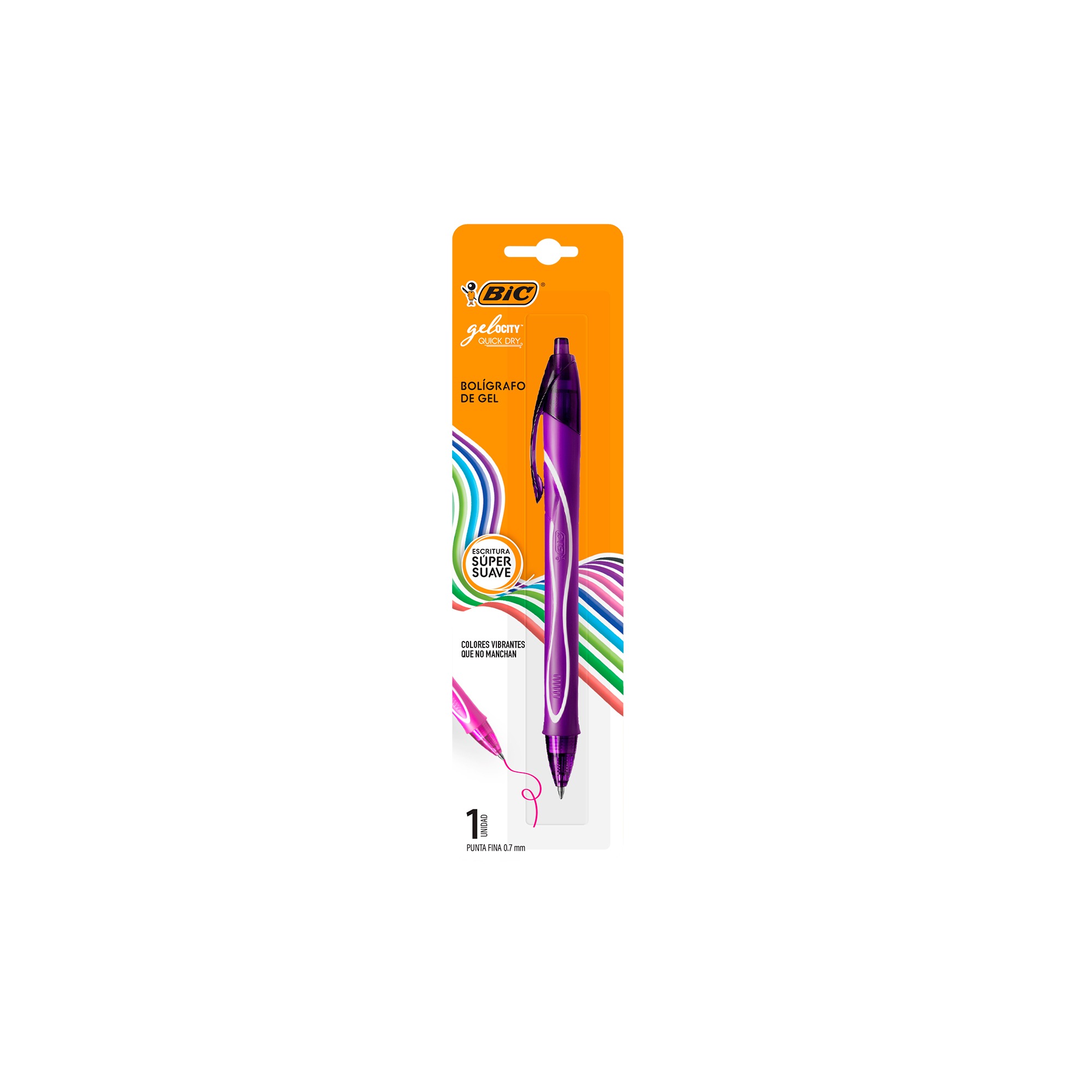 Bolígrafo de gel 1 pza (morado) Bic