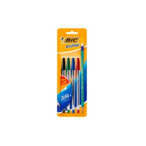 Bolígrafo cristal 4 pzas + 1 Lápiz Bic
