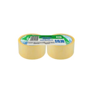 Cinta adhesiva de empaque transparente de 48mm x50mm duo pack 1